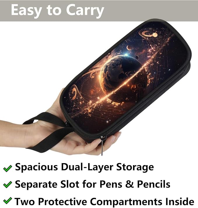 AnySmic Space Pencil Case for Boys and Girls, Large Galaxy Pencil Pouch or Pen - Image 3