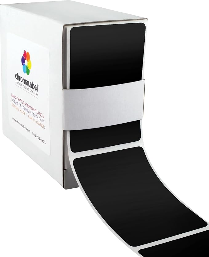 ChromaLabel 2 x 3 inch Permanent Color Code Rectangle Labels, 250 Labels per by ChromaLabel