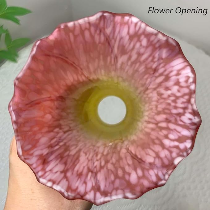 Bieye LS16 Lily Flower Blown Glass Lampshade - Image 4