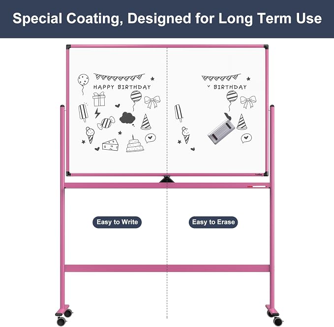 Rolling Whiteboard, 48x32 Inches Dry Erase Board - Image 5