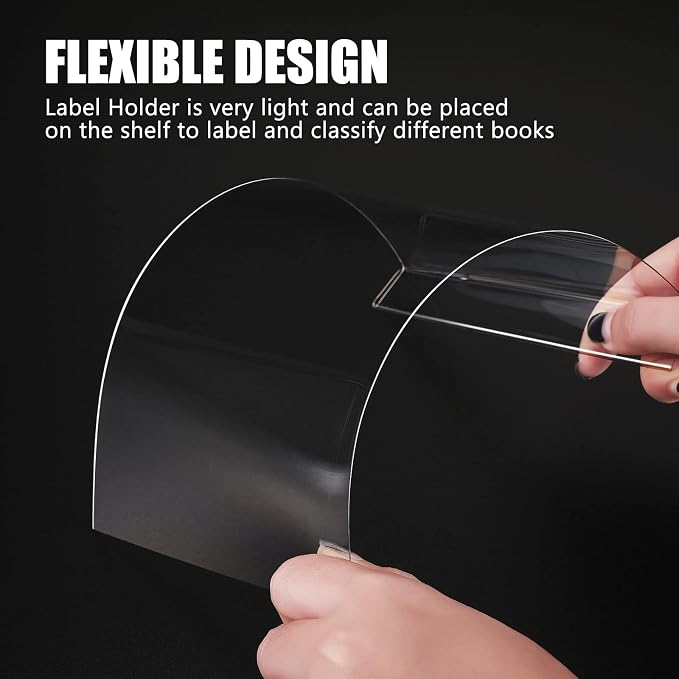 Containlol 15 Pieces Moveable Shelf Label Holders Clear Shelves Tags Moveable - Image 6