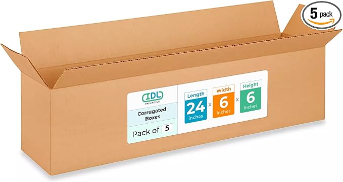 Long Moving & Shipping Boxes 24 x 6 x 6 inches by IDLPackaging