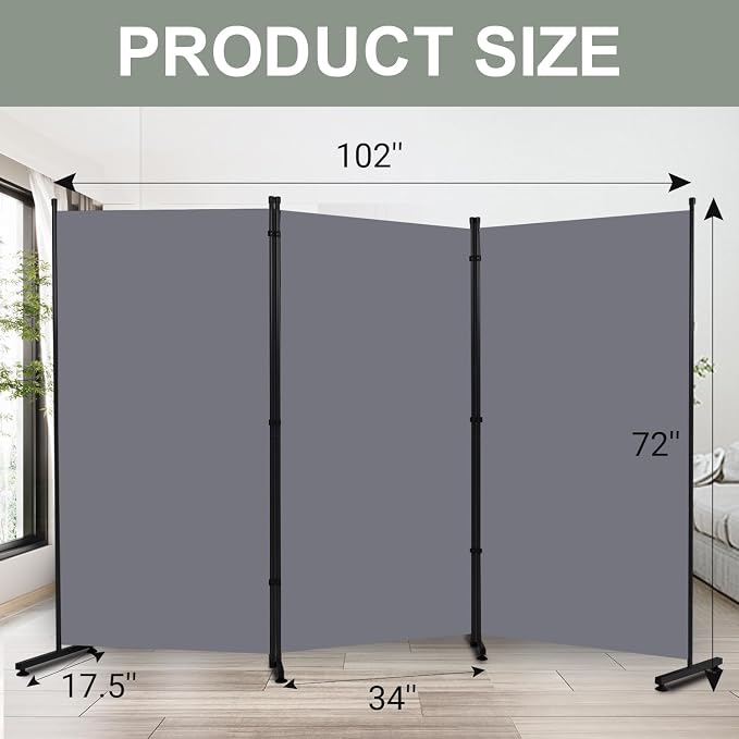 Room Divider 6FT Single Panel Privacy Screen, Portable Room Partitions and - Image 6