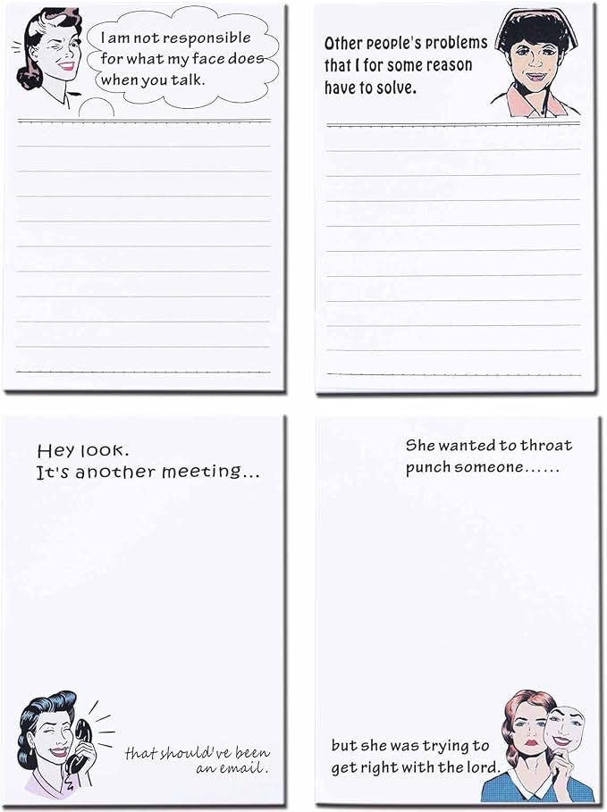 DUGUTUL 4 Funny Novelty Memo Pads, 4 x 5.5 in, 200 sheets, Coworker Gifts by WelcometovisitDUGUTULwithasmiletobuyyourfavoriteproducts