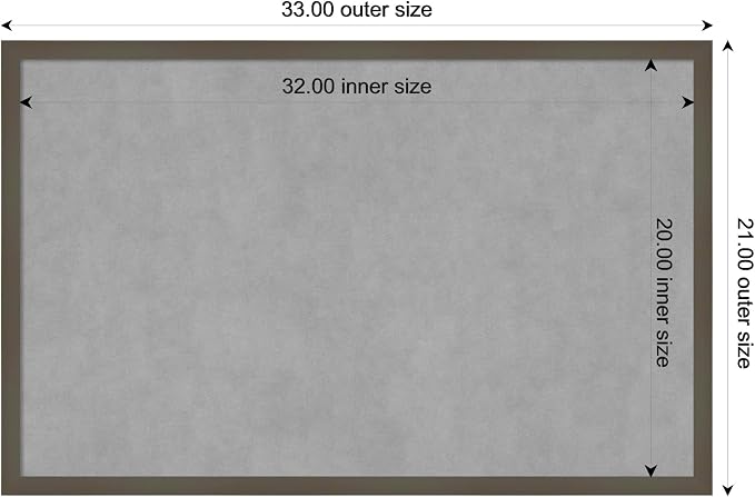 Amanti Art Grey Framed Magnetic Board 21x33 Large Vision Board - Image 3