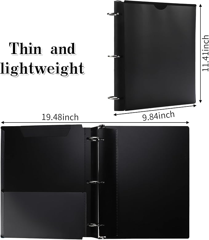 Tashkummy 360° Pivotable 3 Ring Binder, Upgraded Foldable Binders 1 inch 6 Pack - Image 2