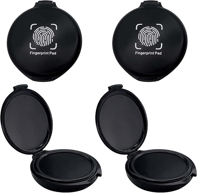 Fingerprint Ink Pad 2 Pack Black Thumbprint Ink Pad by Keepsweat