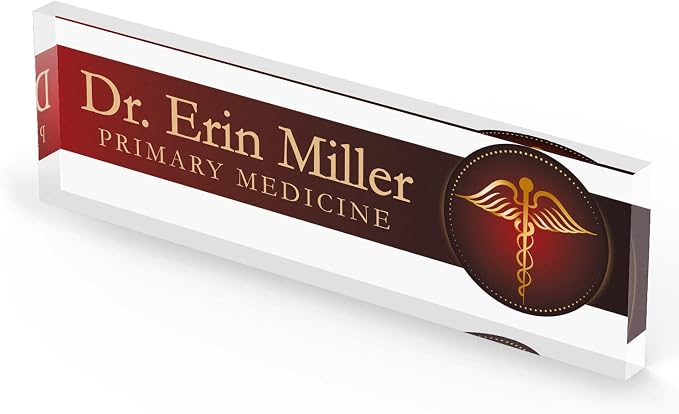 Artblox Personalized Office Desk Name Plate and Business Card Holder | Clear - Image 4