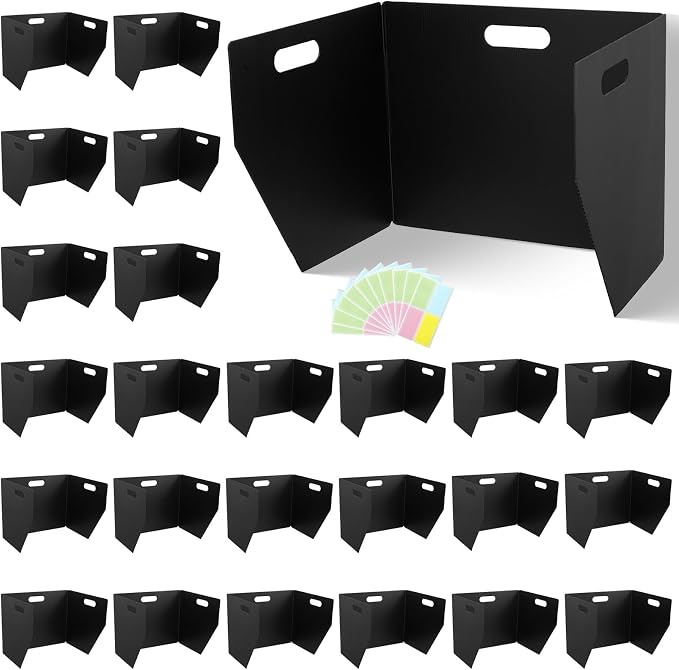 24-Pack Plastic Desk Dividers for Students, Privacy Folders for Students by Kartols