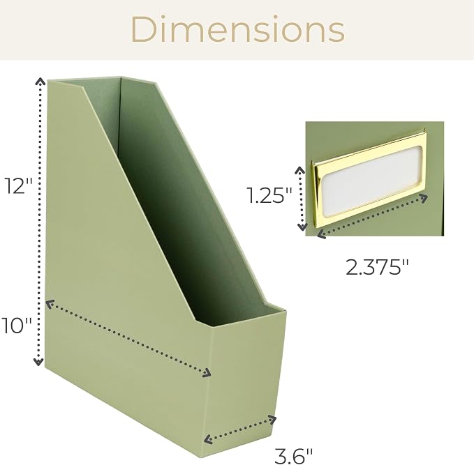 BLU MONACO | Set of 6 Foldable Magazine File Holders in Earth Green | - Image 7