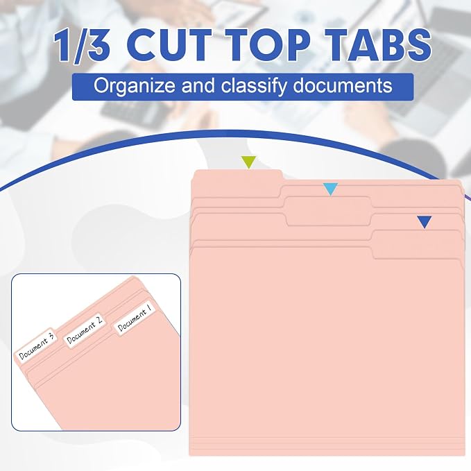 File Folder, HERKKA 30 Pack 1/3 Cut Tab File Folders, File Folders Great - Image 3