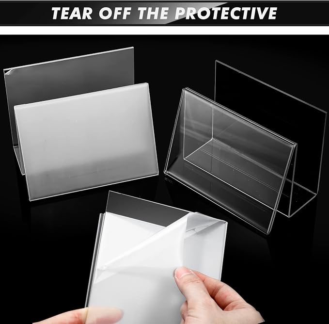Crtiin 6 Pcs Clear Acrylic Postcard Holder Business Card Holder Greeting Card - Image 3