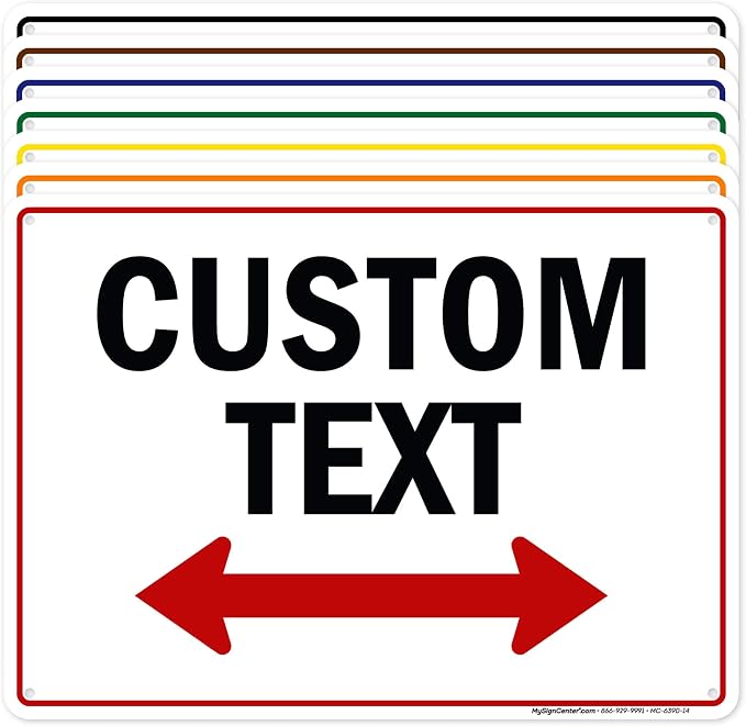 Custom Arrow, Custom Directional Sign, Two Way Arrow, 10x14 Inches, Rust Free by MySignCenter