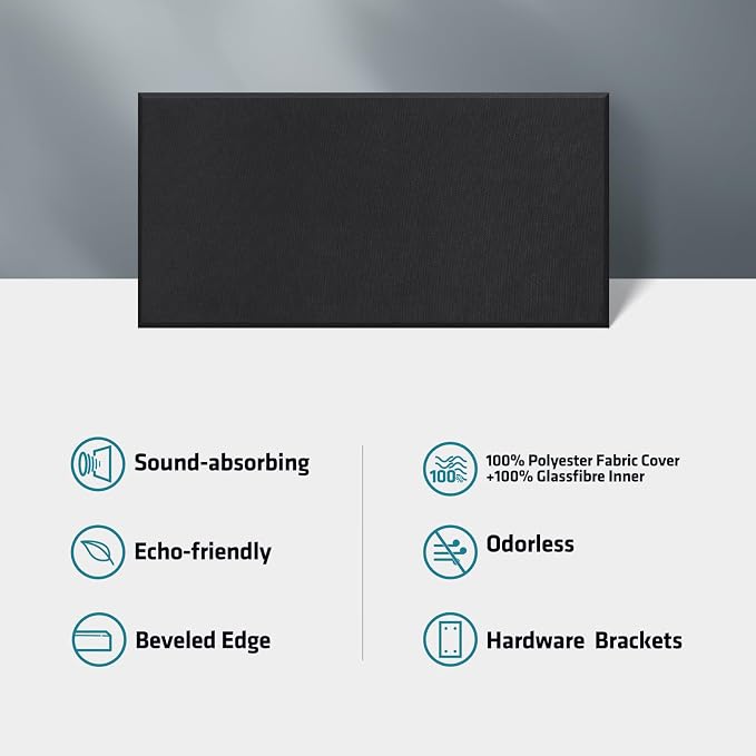 23.62" X 11.81" X 2" Fiberglass Wall Panel, 4 Pack Acoustic Panels, Acoustic - Image 6
