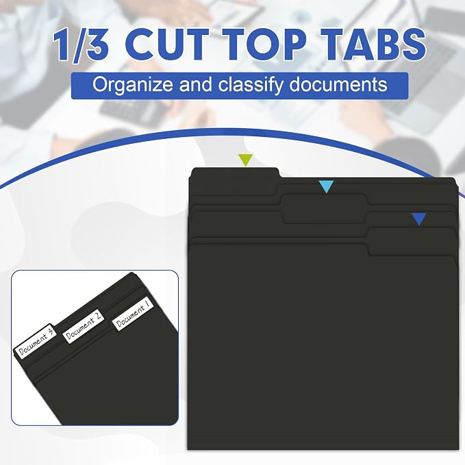 File Folder, HERKKA 30 Pack 1/3 Cut Tab File Folders, File Folders Great - Image 3