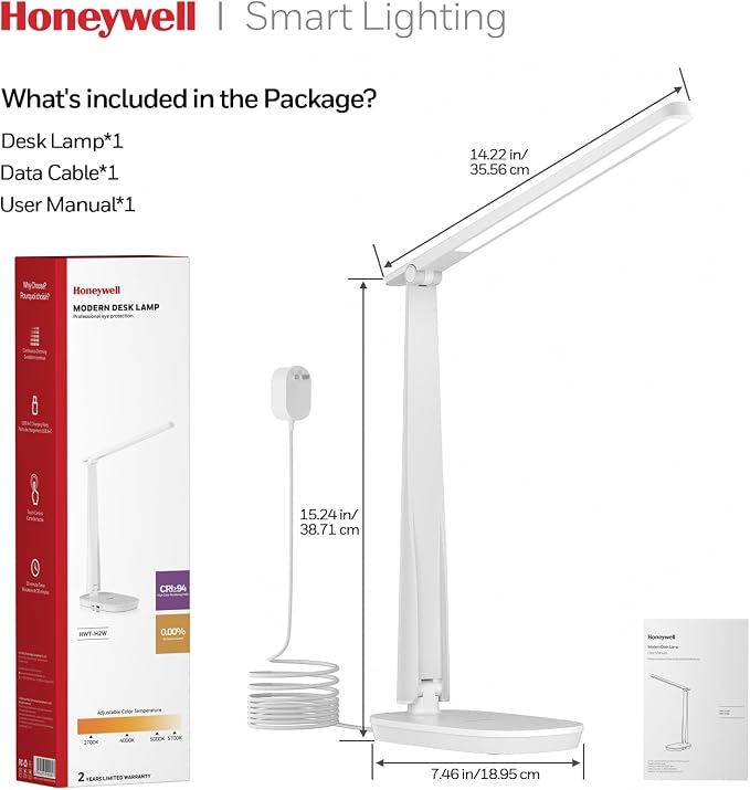 Honeywell LED Desk Lamp for Home Office, Eye-Caring Light - Image 7