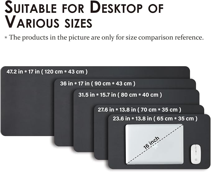 Large Desk Mat - 47.2"x 17" Non-Slip PU Desk Pad - Image 5