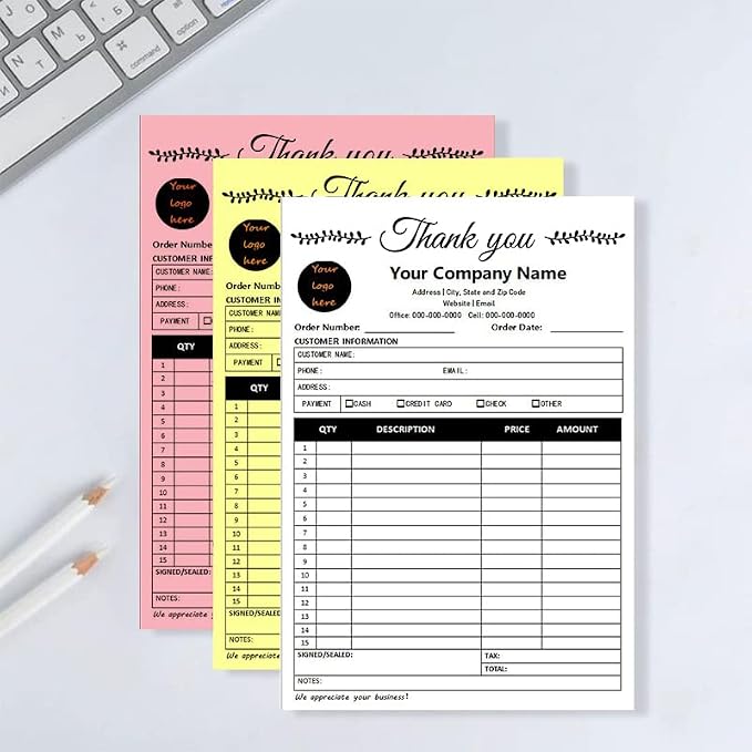 Personalized Invoice Book Custom 2 Part/3 Part Receipt Book Quote Estimate - Image 5