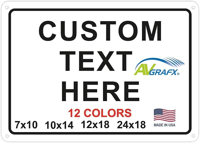 Custom Signs Outdoor Metal for Home Office Business, Personalized, Man Cave by avgrafx