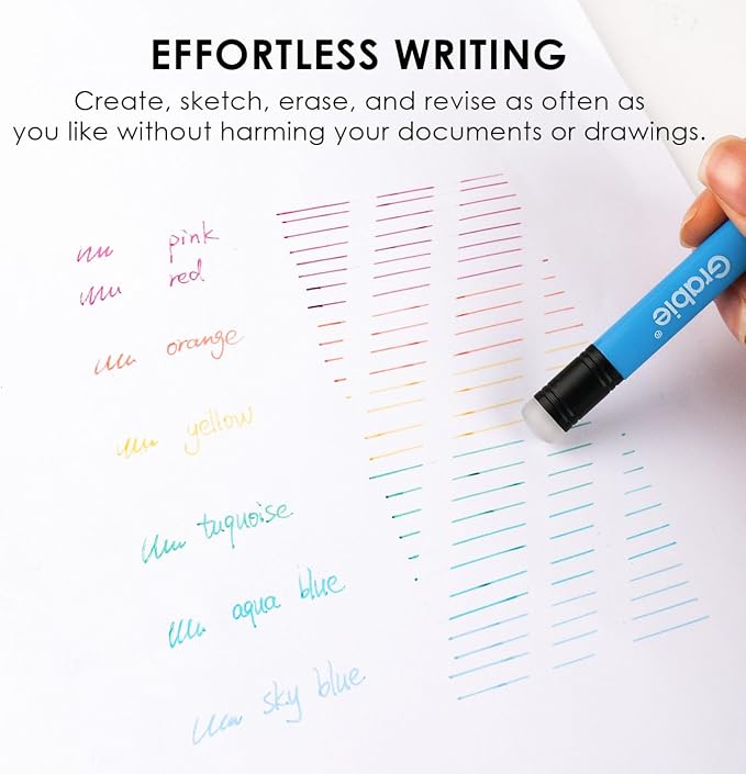 Grabie Erasable Gel Pens, 9 Colors Erasable Pens Multicolor, Make Mistakes - Image 4