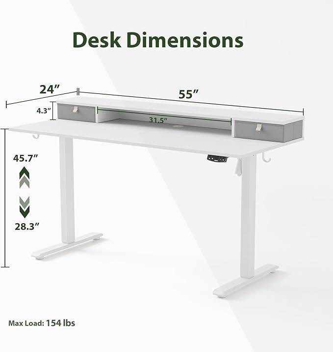 Agilestic 55 x 24 Inches Electric Standing Desk - Image 3
