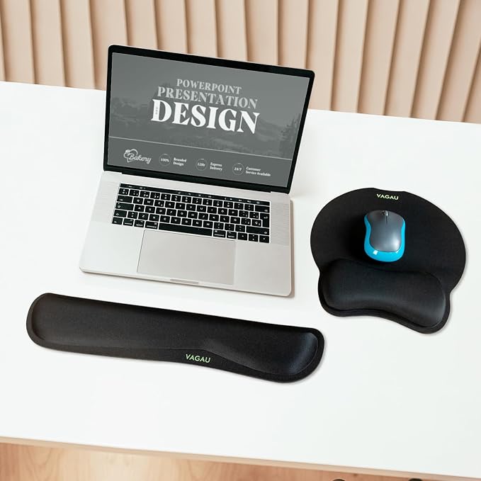 VAGAU Premium Keyboard Wrist Rest and Mouse Pad Wrist Support, Ergonomic Memory - Image 2