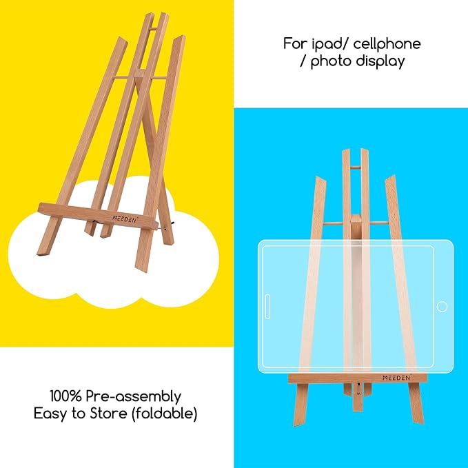 MEEDEN Table Easel Stand for Display: 3 Pack 20 Inch Art Beech Wooden Tabletop - Image 4