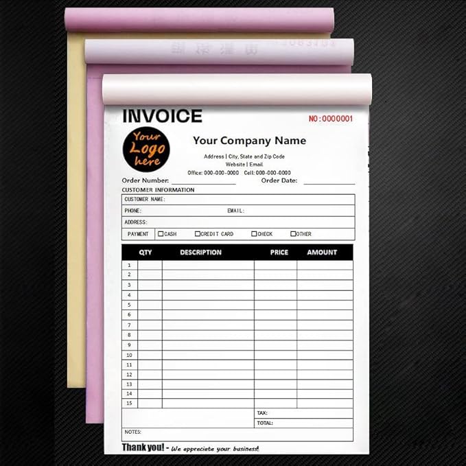 Personalized Invoice Book Custom 2 Part/3 Part Receipt Book Quote Estimate - Image 2