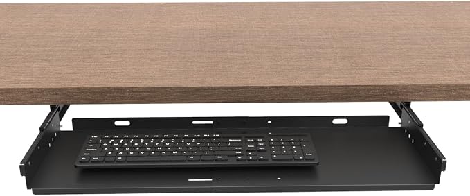 JINGCHENGMEI Sliding Keyboard Tray Under Desk, Pull-Out Keyboard and Mouse Tray - Image 6