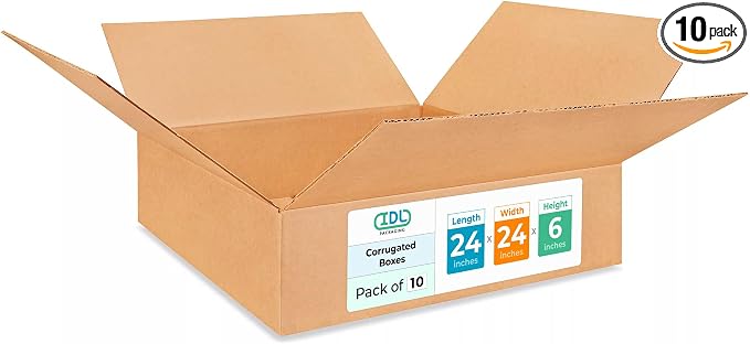 Large Shipping & Moving Boxes 24x24x6 inches by IDLPackaging