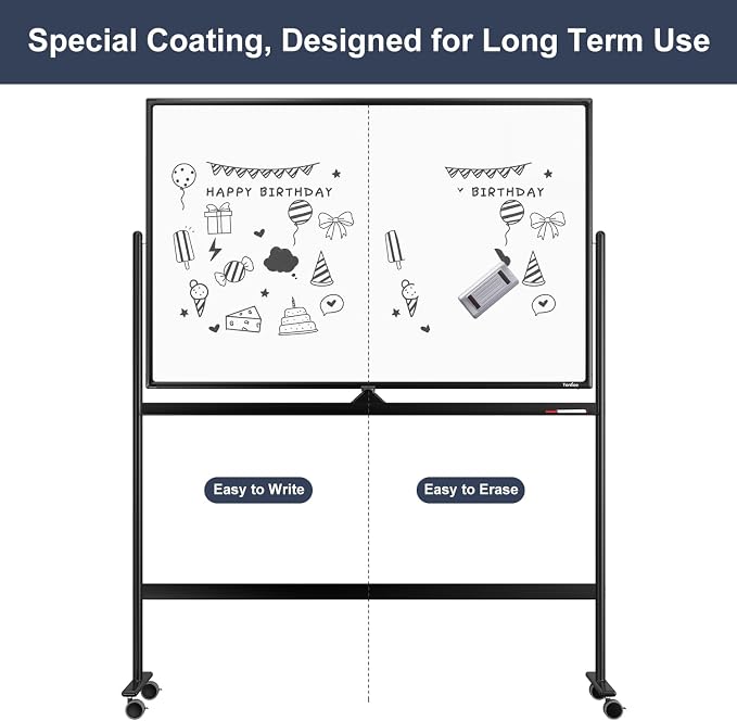 Dry Erase Whiteboard Easel on Wheels - Image 5