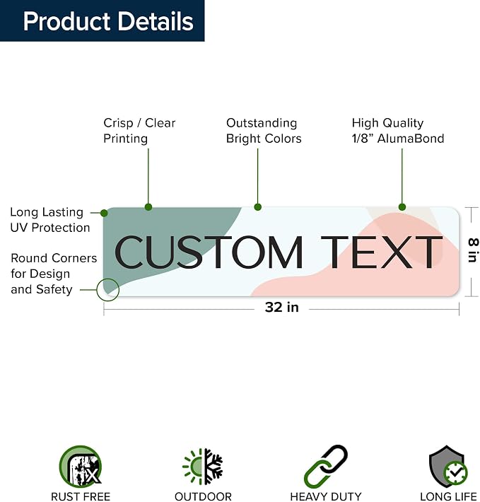 Custom Sign, Custom Street Sign, 11 Font Colors, 13 Font Styles, 4 Hole Options - Image 6
