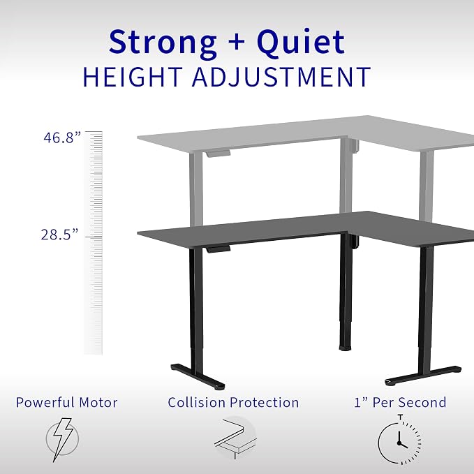 VIVO Electric Corner 75 x 63 inch L-Shaped Standing Desk, Memory Height - Image 3