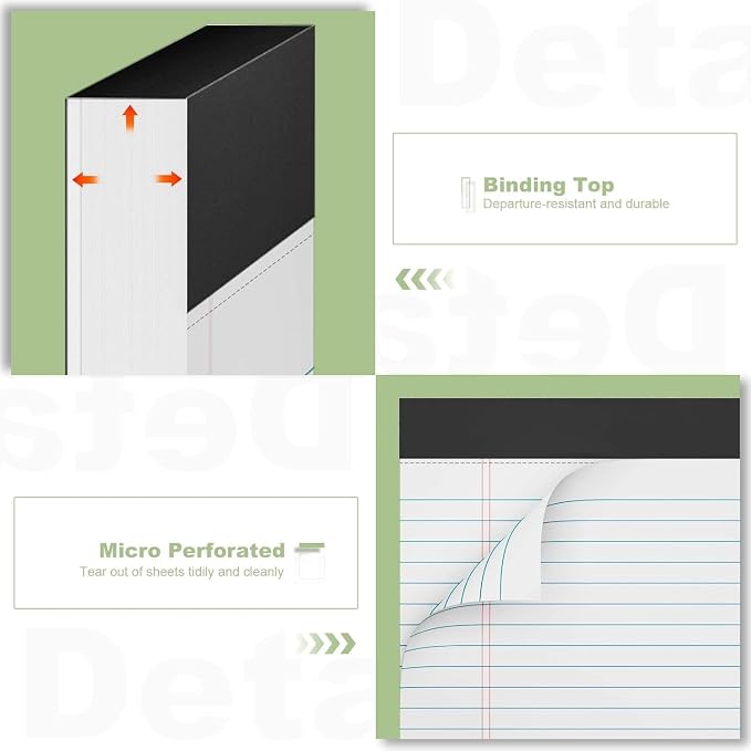 Note Pads 8.5 x 11.75 Writing Pads, 10 Pack, Double-Side Printed Lined Paper - Image 5