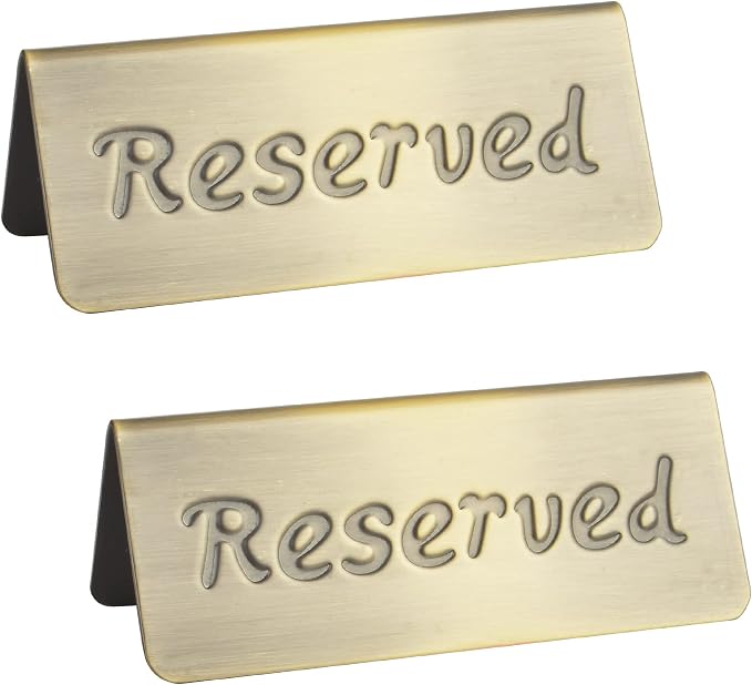 2 Pack Small Reserved Table Signs by MATIMASU