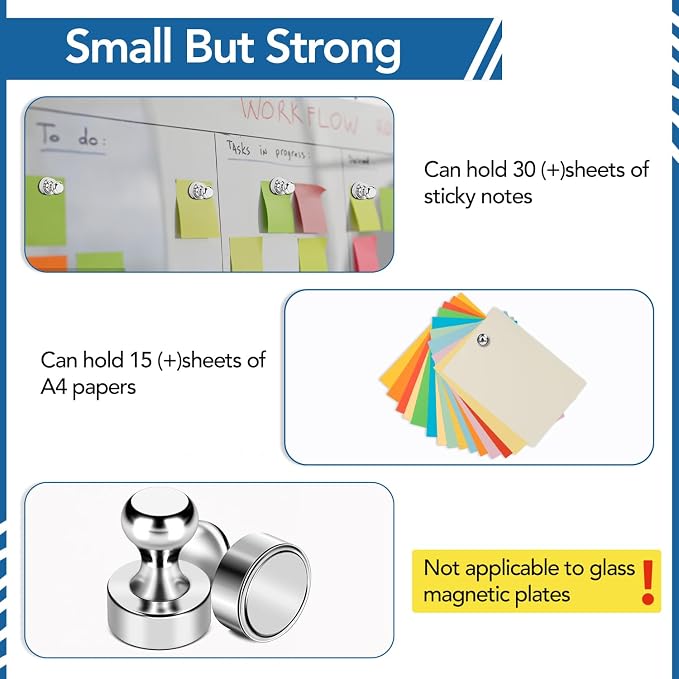LOVIMAG Fridge Magnets 56 Pcs Refrigerator Whiteboard Small Strong Magnet - Image 5