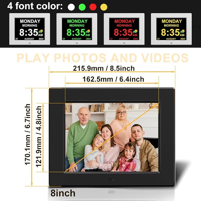 8‘’ Digital Calendar Day Clock, Gifts - Image 3