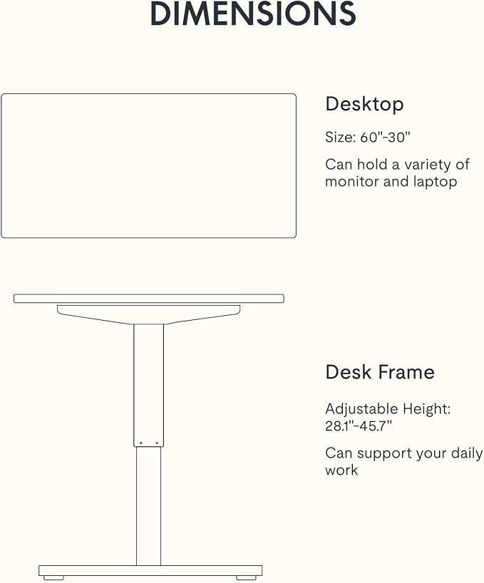 FLEXISPOT EN1 Bamboo Standing Desk, 60 x 30 Inches Whole-Piece Electric - Image 6