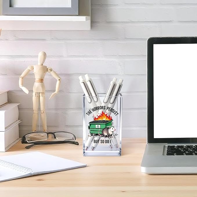 Vgrti The Horrors Persist But So Do I Acrylic Cosmetic Pencil Pen Holder Cup - Image 4