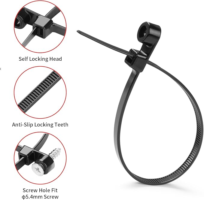 MasiStranth 200 PCS 14 inch Black Zip Ties - Image 4