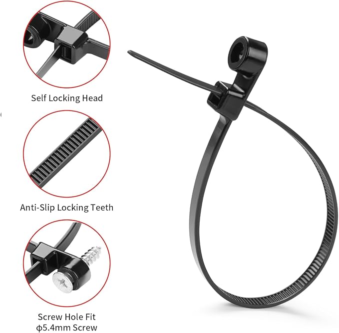 MasiStranth 200 PCS 10 inch Black Zip Ties - Image 4