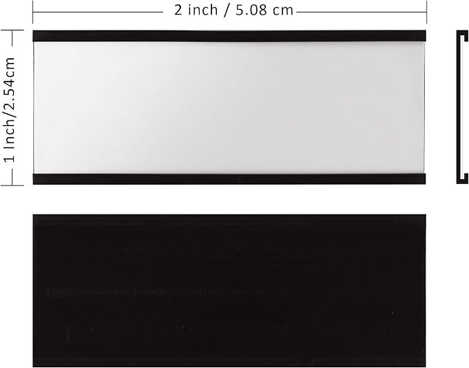 LLPT Magnetic Label Holder 2” x 1” 50 Packs C Channel 300g White Paper Cards - Image 3