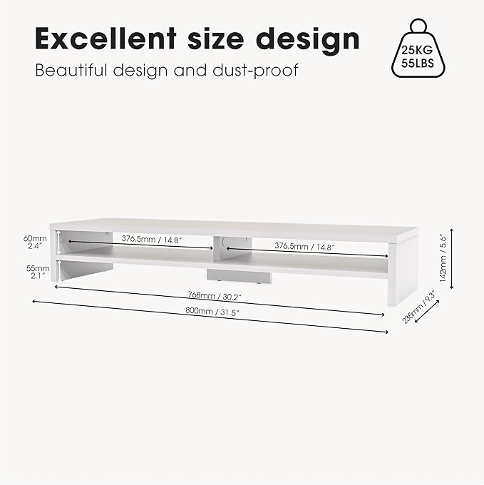 Fenge Monitor Stand, 31.5 Inch Computer Monitor Riser - Image 4
