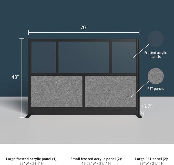 Stand Up Desk Store Expanse Modular Wall | 70'' x 48'' Wall | Expandable - Image 4