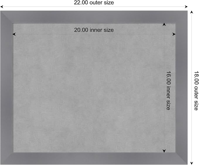 Amanti Art Grey Framed Magnetic Board 18x22 Small Vision Board - Image 3