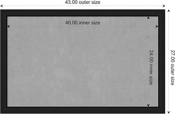 Amanti Art Black Framed Magnetic Board 27x43 Large Vision Board - Image 4