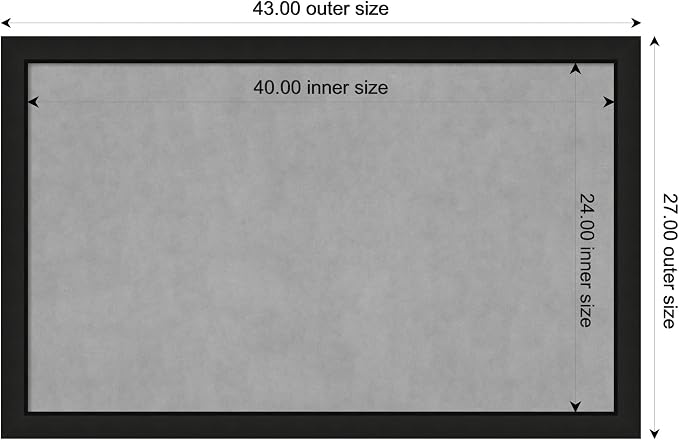 Amanti Art Black Framed Magnetic Board 27x43 Large Vision Board - Image 3