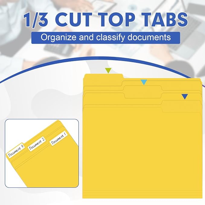 File Folder, HERKKA 30 Pack 1/3 Cut Tab File Folders, File Folders Great - Image 3
