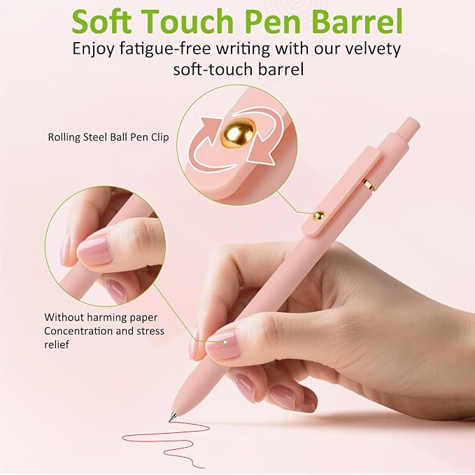 FIOVER Colored Pens, 6 Pack Colorful Gel Pens, Quick-Dry 0.7mm Medium Point - Image 3