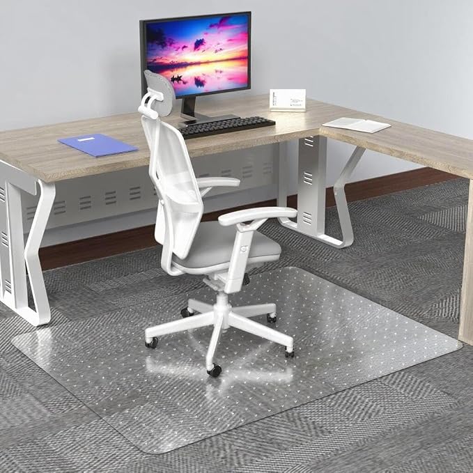 HOMEK Office Chair Mat for Low Pile Carpet, 48” x 36” Transparent Office Desk by HOMEK